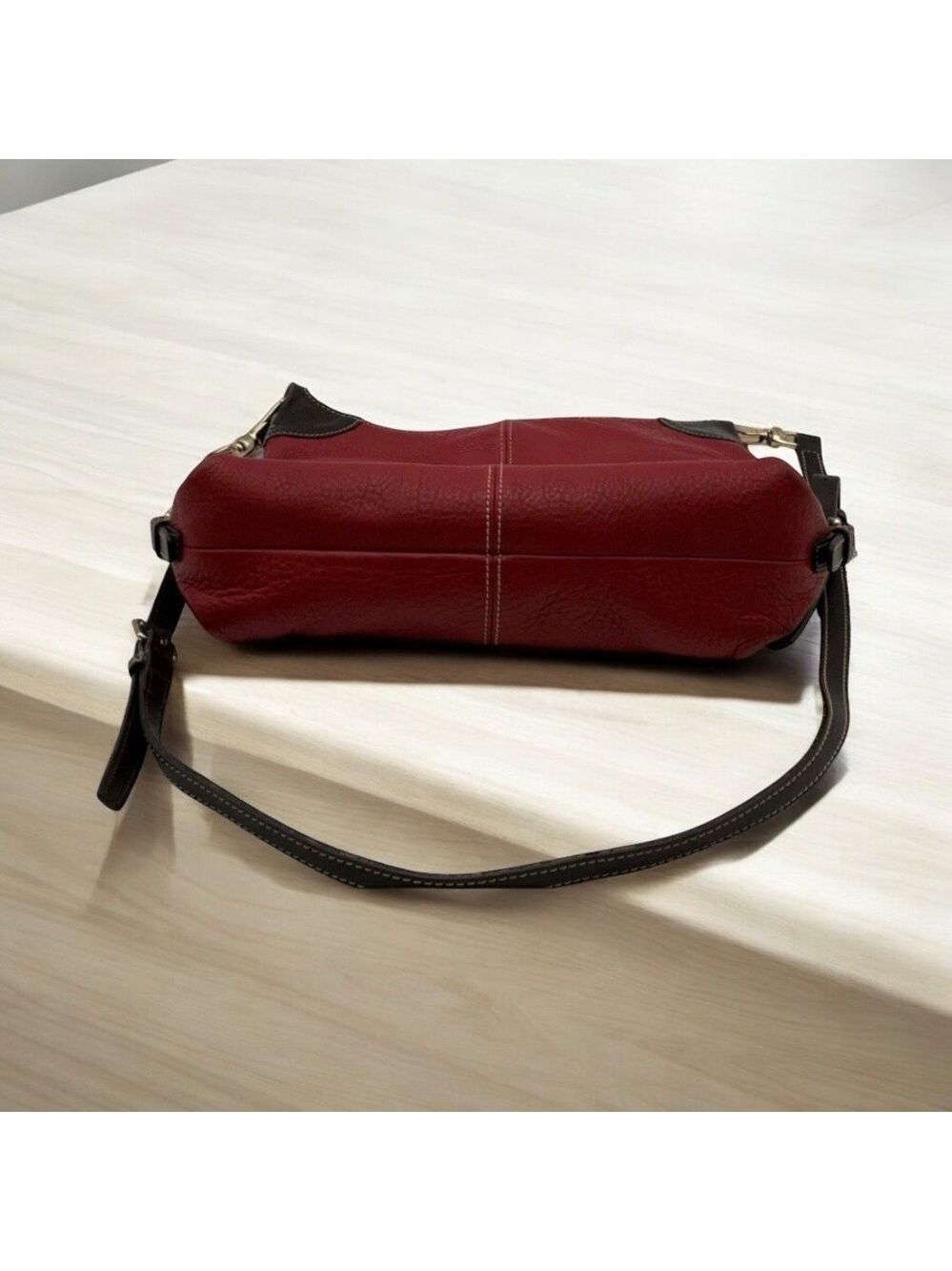 Dooney & Bourke Dark Red Pebbled Leather Hobo Shoulder Bag - Picture 5 of 16
